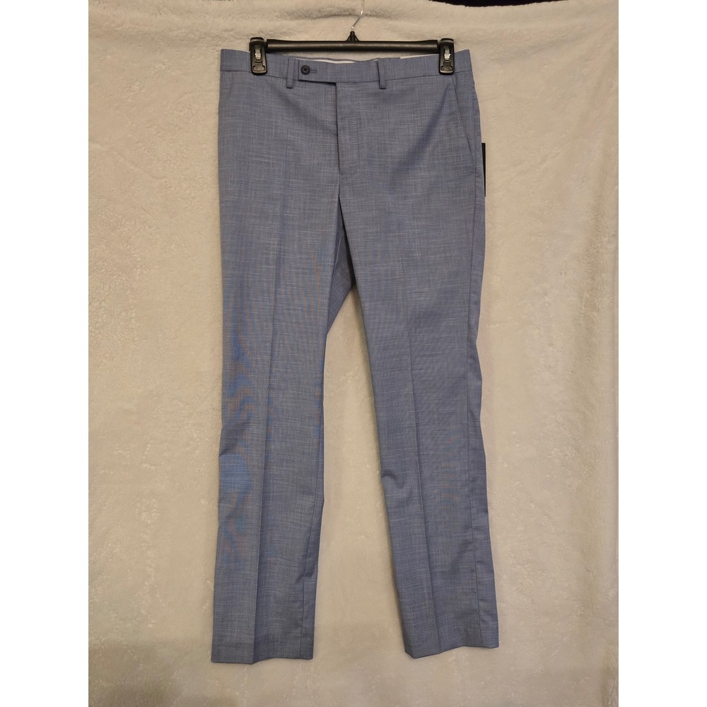 DKNY Dario Mens Dress Pants Light Blue Textured Slim Fit 33W‎ x 32L DIROPD4W0090